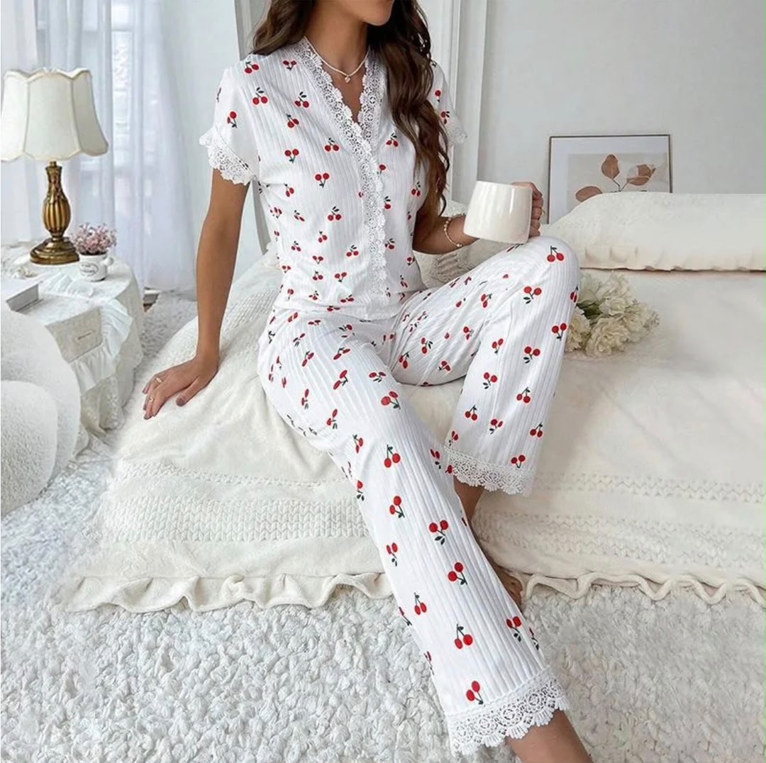 Women's V-Nec Pajama Set