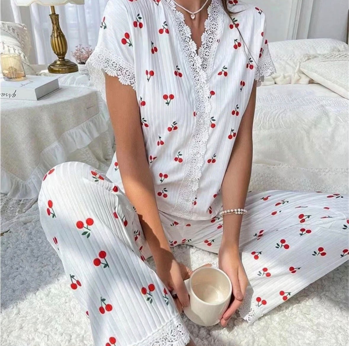 Women's V-Nec Pajama Set